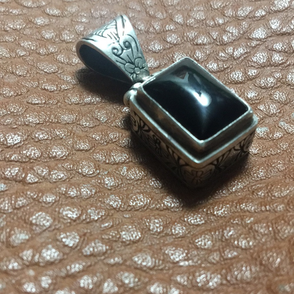 Sterling silver charm black onyx stone